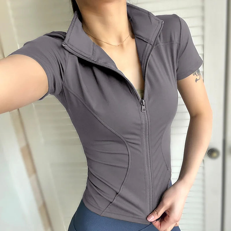 Sculpt Zip-Up Top - Aurenne