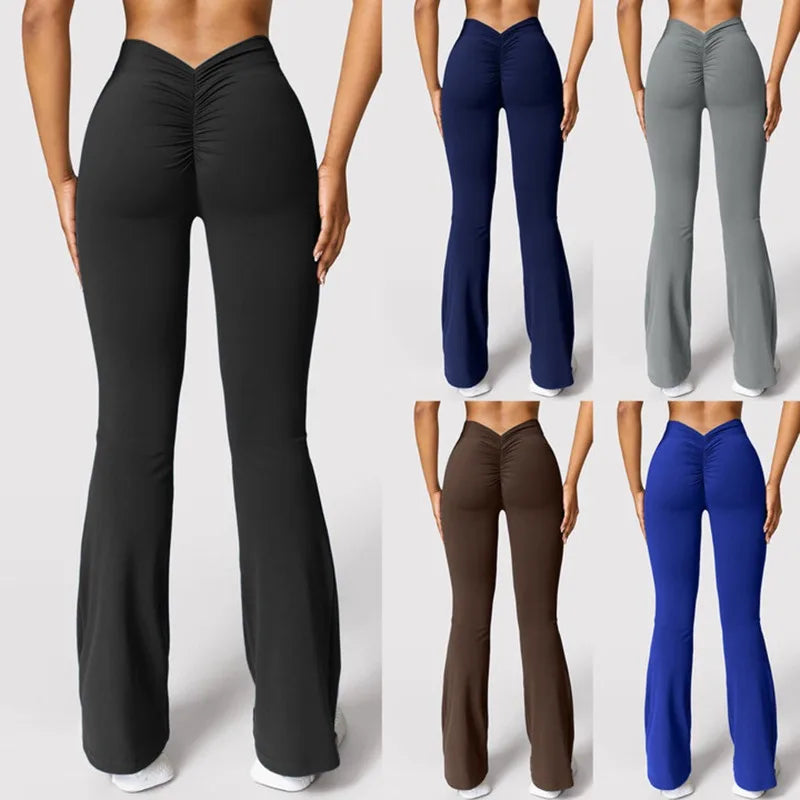 V-Shape Flare Leggings - Aurenne